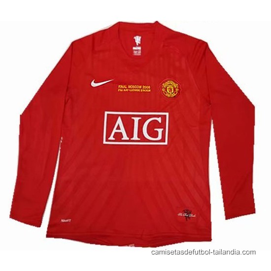 1ª Camiseta Manchester United Manga Larga Retro 2007-2008 - Haga un click en la imagen para cerrar
